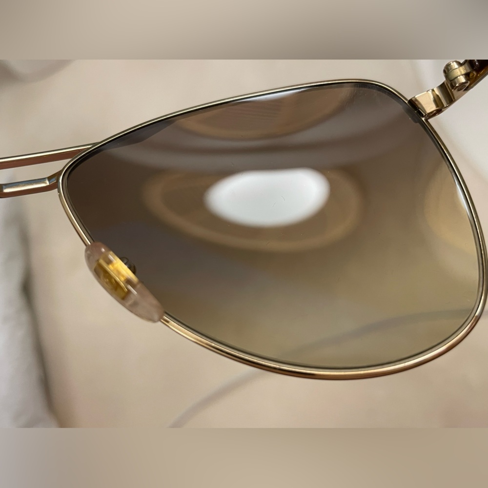 Auth EUC Gucci LOGO Aviator Sunglasses Gold HW tortoise brown gradient lenses - Picture 10 of 15